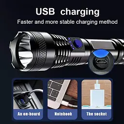Ручний акумуляторний ліхтар USB l839 - мініатюра 3