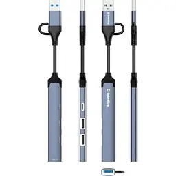 Концентратор ColorWay USB-A/USB-C 4-in-1 USB2.0х2/USB3.0/USB-C2.0 (CW-HUB06) - мініатюра 4
