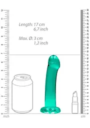 Фалоімітатор RealRock Crystal Clear 6.7" 17 см (зелений) - мініатюра 6