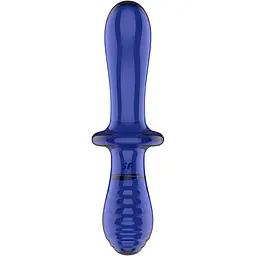 Двосторонній скляний дилдо Satisfyer Double Crystal Light blue - мініатюра 2