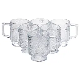 Набір чашок скляних 6 шт для чаю та кави Goblet по 300 мл Прозорий Yiwu HP-19-L8