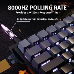 Ігрова магнітна клавіатура ATTACK SHARK X68 HE,RGB,Rapid Trigger, Чорний з лініями - мініатюра 7