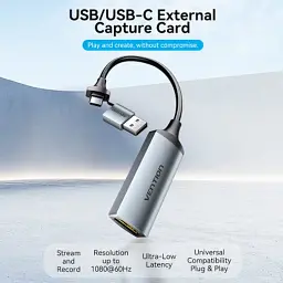Перехідник USB-C + USB-A to HDMI M 0.1m video capture gray Vention (ACWHA) - мініатюра 5