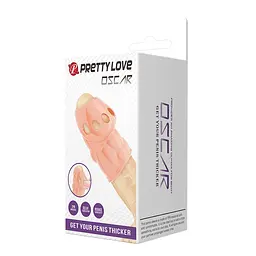 Насадка на пеніс Pretty Love Oskar Penis Thicker Flesh 6.4 см тілесний - мініатюра 12