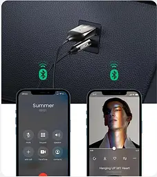 Bluetooth-адаптер UGREEN CM309 Bluetooth 5.0 автомобільний приймач AUX з мікрофоном Space Gray (70601) - мініатюра 7