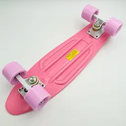 Пенні борд скейт 55х15см до 80кг ABEC 7 матові колеса скейтборд Penny Board Pastel Series рожевий - мініатюра 6