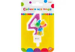 Свічка - цифра "Maxi" /MX622069-4/ "4" кульки 7,62см (1/24)