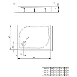 Душовий піддон Radaway Delos D 100x75 з панеллю правий 4D17515-03R - мініатюра 2