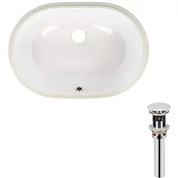 Умивальник Qtap Stork врізний овальний 560x395x195 мм White + донний клапан PU02O, Білий