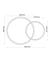 Люстра Goldlux 328229 Roman 2 Led 2x33W 4000K 2700Lm IP20 Чорна - мініатюра 3