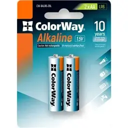 Батарейка ColorWay AA LR6 Alkaline Power лужні х 2 blister (CW-BALR06-2BL)