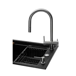 Мийка кухонна GRANADO Royal Estella black (+ подрібнювач Algar 1000 + змішувач Ferrol inox + дозвтор Redondo inox + ко (ksg0301) - мініатюра 2