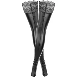 Панчохи Noir Handmade F135 Powerwetlook stockings - S - мініатюра 4