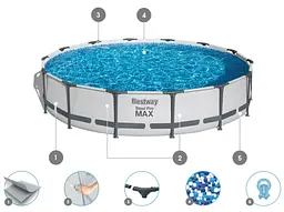 Басейн вуличний Bestway Pool 427x84 56595 з фільтром та насосом - мініатюра 4