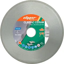Диск алмазний по кераміці CLIPPER CLA CERAM Ø=180x25.4/22.23 мм (70V021)