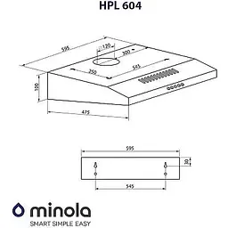 Витяжка пласка Minola HPL 604 WH - мініатюра 4
