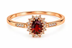 Жіноча каблучка Jewellery Continent з гранатом із червоного золота 18 (К-0884) - мініатюра 2