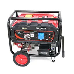 Генератор бензиновий COVAX EPH20500E2, 9.5kW, однофазний 220V, 50Hz, DC12V, 21HP, Electric Starter, tank 25L, 710x535x555mm, 96kg - мініатюра 3