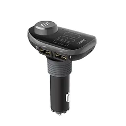 Автомобільний FM модулятор (трансмітер) Модулятор Bluetooth HOCO E45 2 USB Чорний (Оригінал) - мініатюра 2