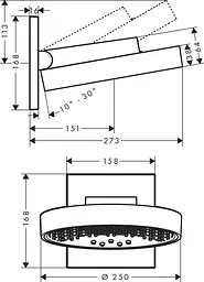 Верхній душ Hansgrohe Rainfinity 250 3jet 26232700, Білий - мініатюра 2