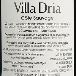 Уцінка. Вино Villa Dria Colombard-Sauvignon Igp Cotes De Gascogne біле сухе 0.75 л (917839) - мініатюра 6