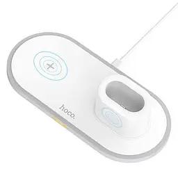 Бездротовий зарядний пристрій Hoco Wisdom 3-in-1 Wireless Fast Charger CW21 (White) [65004] - мініатюра 2
