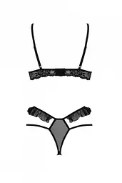 Еротичний комплект Passion DOLLY SET, XXL/XXXL, black, з відкритими чашками - мініатюра 4