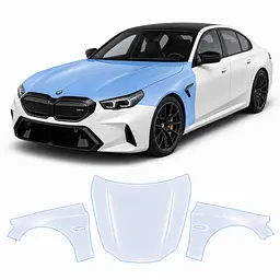 Антигравійна захисна бронеплівка за лекалами для BMW M5 G90 2024- капот і передні крила
