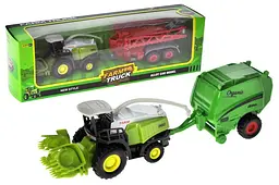 Іграшковий комбайн із причепом металевий Farm Truck 955-237, в коробці р.27,5x6,5x8,5 см YG Toys
