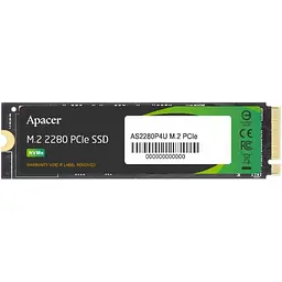 Накопичувач SSD Apacer m.2 NVMe 256GB P4U PCIe 3.0 (AP256GAS2280P4U)