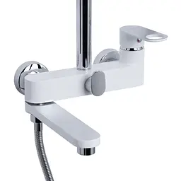 Душова система універсальна Qtap Jay на три споживача (з виливом) QTJAY111CRW45555 Chrome/White, Білий - мініатюра 3