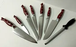 Набір ножів із дамаської сталі Damascus DK-FK 1000 VG-10 сталь 67 шарів 9 предметів - мініатюра 3