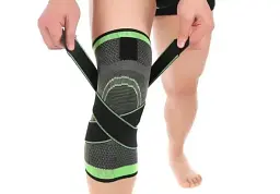 Бандаж для колінного суглоба No Brand Knee Support XXL Сіро-зелений (14980-hbr) - мініатюра 3
