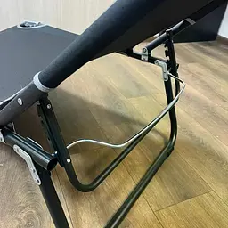 Складаний пляжний шезлонг 56×176 см чорний • Садовий розкладний лежак для дачі, пляжу, тераси та відпочинку на природі - мініатюра 2