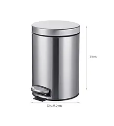 Відро для сміття Mixxus Ellipse-TC0212 SS Color з плавним закриттям, кругле, 12 л, нержавійка (MI8399) - мініатюра 9