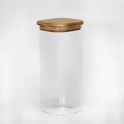 Банка скляна для зберігання Shelley Glass з бамбуковою кришкою 1.25 мл  9x.5 см (BS09205) - мініатюра 2