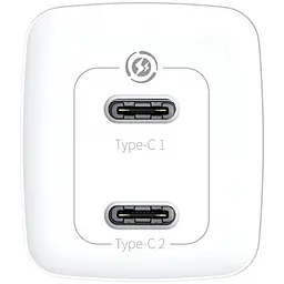 Мережевий зарядний пристрій Baseus GaN Lite 2Type-C 65W CCGAN2L-E02 White - мініатюра 3