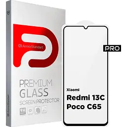 Захисне скло ArmorStandart Full Glue Pro Glass для Redmi 13C / Poco C65 Black [ARM73151] [101008] - мініатюра 2