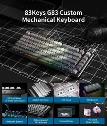 Клавіатура Onikuma ігрова геймерська бездротова M57X з підсвіткою Bluetooth адаптер 2.4GHz до 700 годин роботи - мініатюра 8