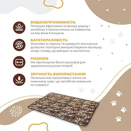 Багаторазова пелюшка для дітей Pelushka Happy Paw, 100х120 см - мініатюра 2