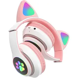 Навушники Bluetooth Tucci STN28 з вушками Pink  - мініатюра 2