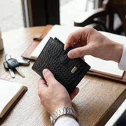 Чоловічий гаманець горизонтальний з натуральної фактурної шкіри Canpellini 21504 чорний - мініатюра 2