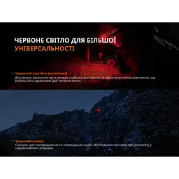 Налобний ліхтар Fenix HL12R V2.0 біле та червоне світло 500лм 125м Сірий - мініатюра 8