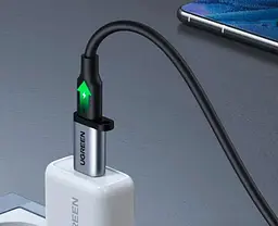 Адаптер Ugreen US276 USB3.0 to Type-C з карабіном Space Grey Сірий - мініатюра 7