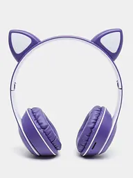 Бездротові навушники з вушками фіолетові bluetooth навушники з підсвічуванням дитячі Headset MZ-023 - мініатюра 2