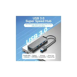 Концентратор VENTION USB 3.0 to 4xUSB 3.0 black (CHLBB-SCB) - мініатюра 7