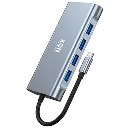 USB-хаб XON SmartHub 11 в 1 (Ethernet, VGA, HDMI, 3.5 Audio, SD/TF, Type-C, 2xUSB3.0, 2xUSB2.0) Сірий (UHCHP113322G 4432)