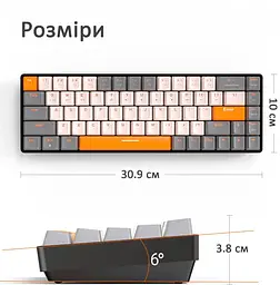 Бездротова клавіатура ZIYOULANG K68 | 2.4G, Bluetooth | 68 клавіш - мініатюра 4