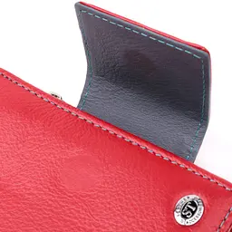 Яскравий шкіряний гаманець для жінок з цікавою монетницею ST Leather 19448 червоний - мініатюра 5