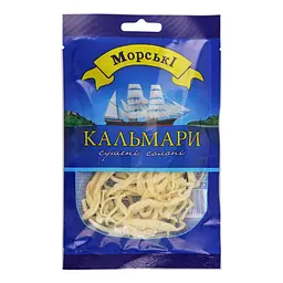 Кальмари Морські сушені солоні 15 г